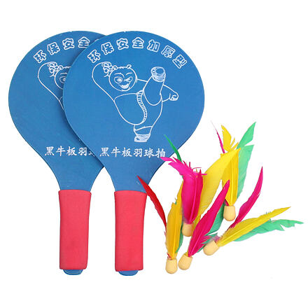 Battledore dřevěné pálky na badminton modrá varianta 32367